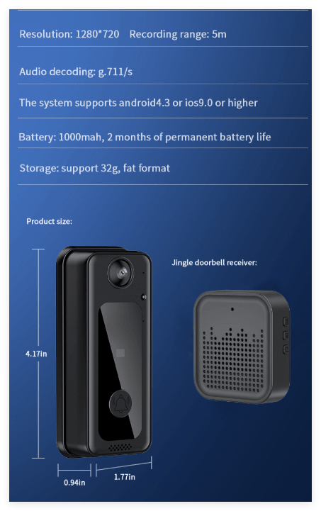 Home Wireless Smart WiFi Doorbell