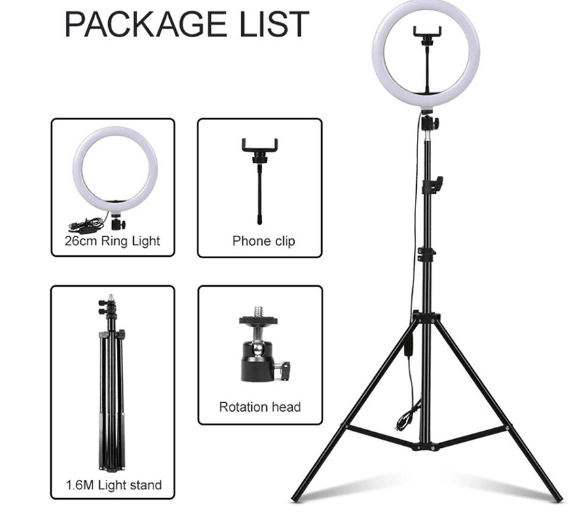Tripod With LED Ring Light – Selfie & Video Recording Stand