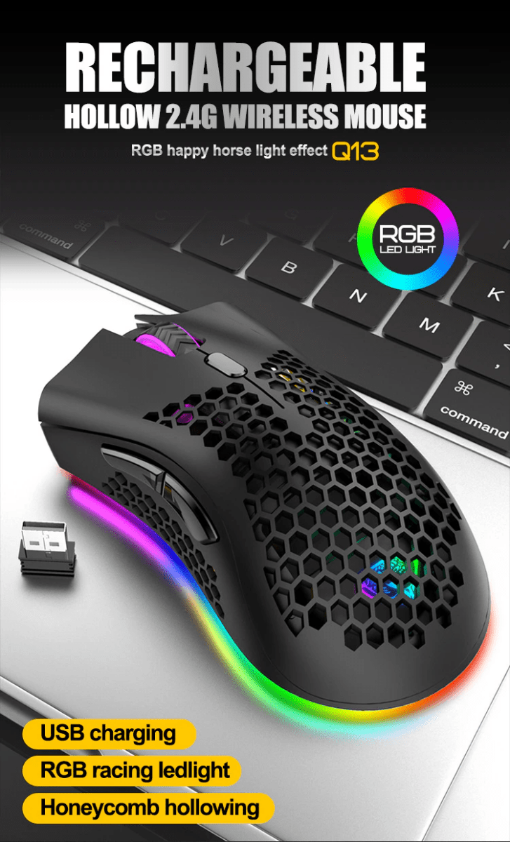Wireless Mouse Gaming Rechargeable Optical Mouse Cordless 7