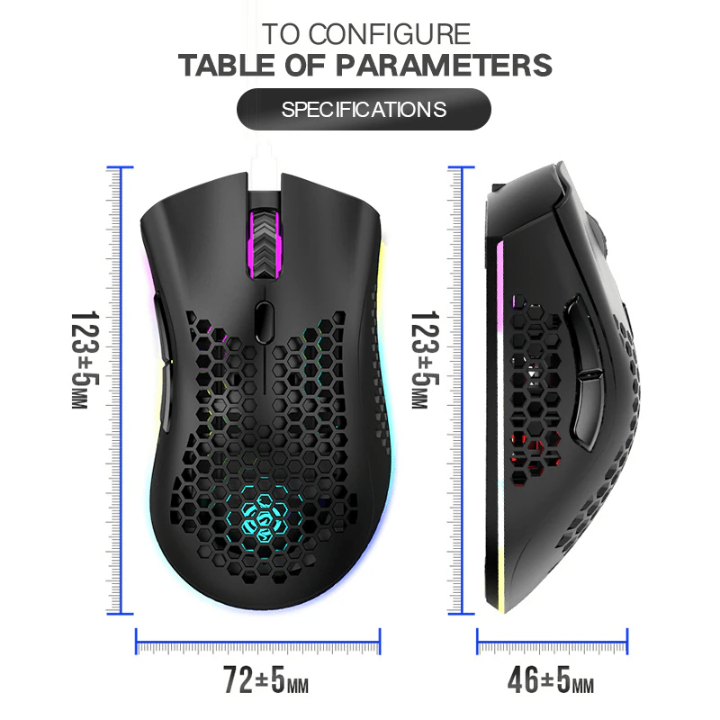 Wireless Mouse Gaming Rechargeable Optical Mouse Cordless 7