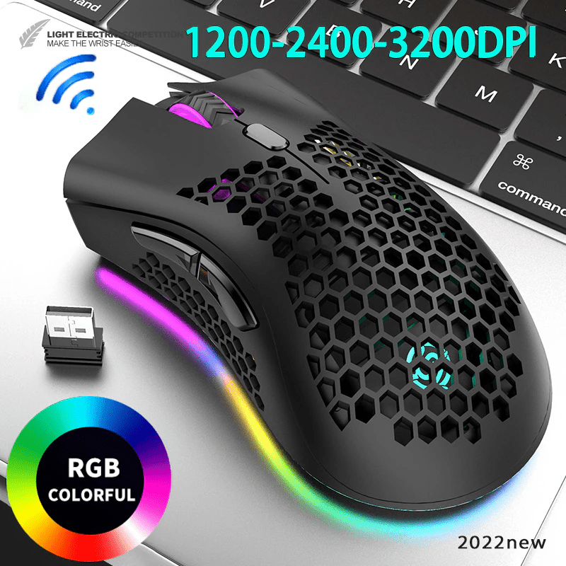 Wireless Mouse Gaming Rechargeable Optical Mouse Cordless 7